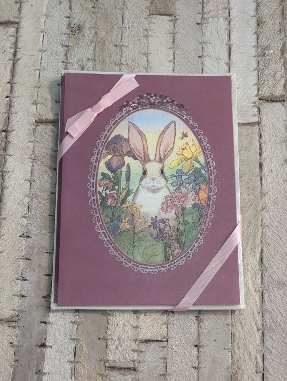 Vintage Deadstock Rabbit Stationery Set 6 Pack Sealed Ribbon Cottagecore Bunny